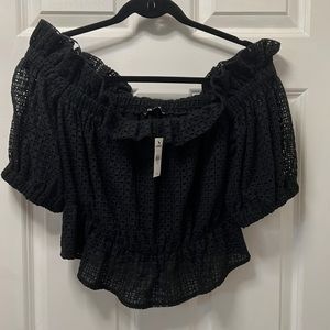Express off the shoulder crop top, size medium new with tags